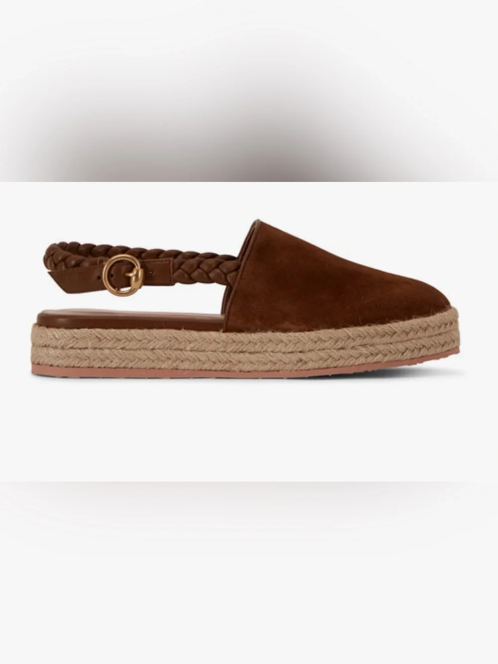 Gianvito Rossi Brown Suede Espadrille Slingback Wedges